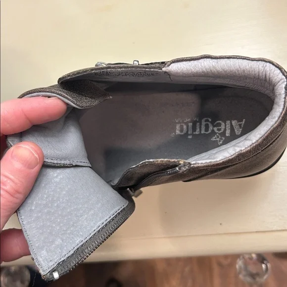 Alegria Metallic Gray Ankle Boots - Picture 10 of 15